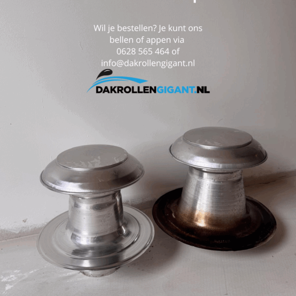 Dubbelwandige platdak ontluchting met aluminium kap
